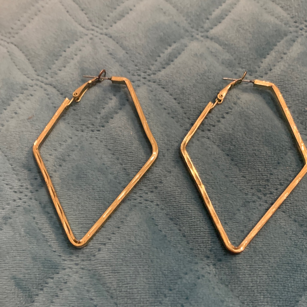 Orion Diamond Hoop Earrings In Goldtone Preowned